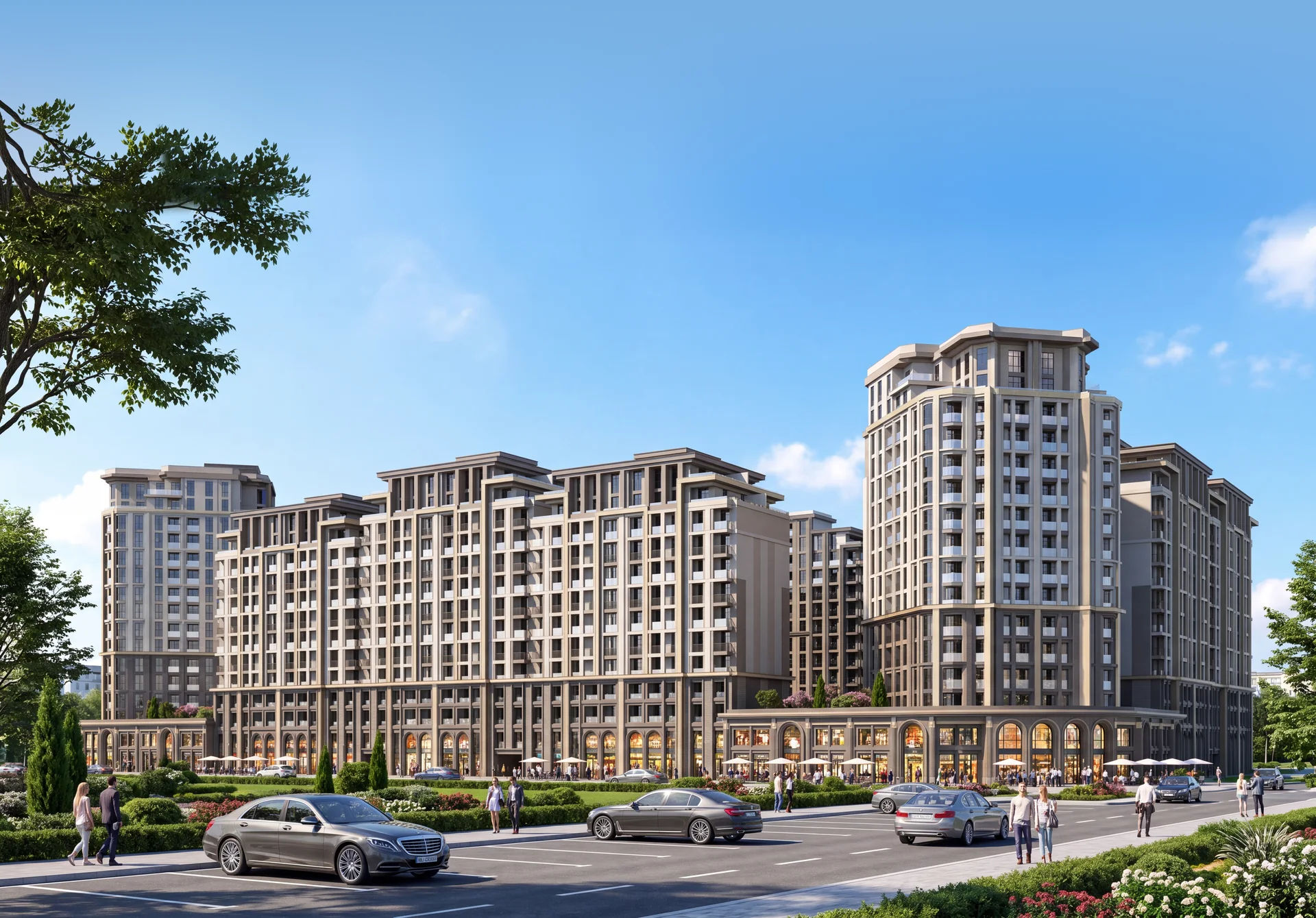 PARI Residence — первая линия фасада. Визуализация проекта